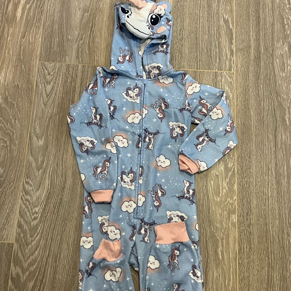 Adorable Blue Unicorn Kids Pajama Set